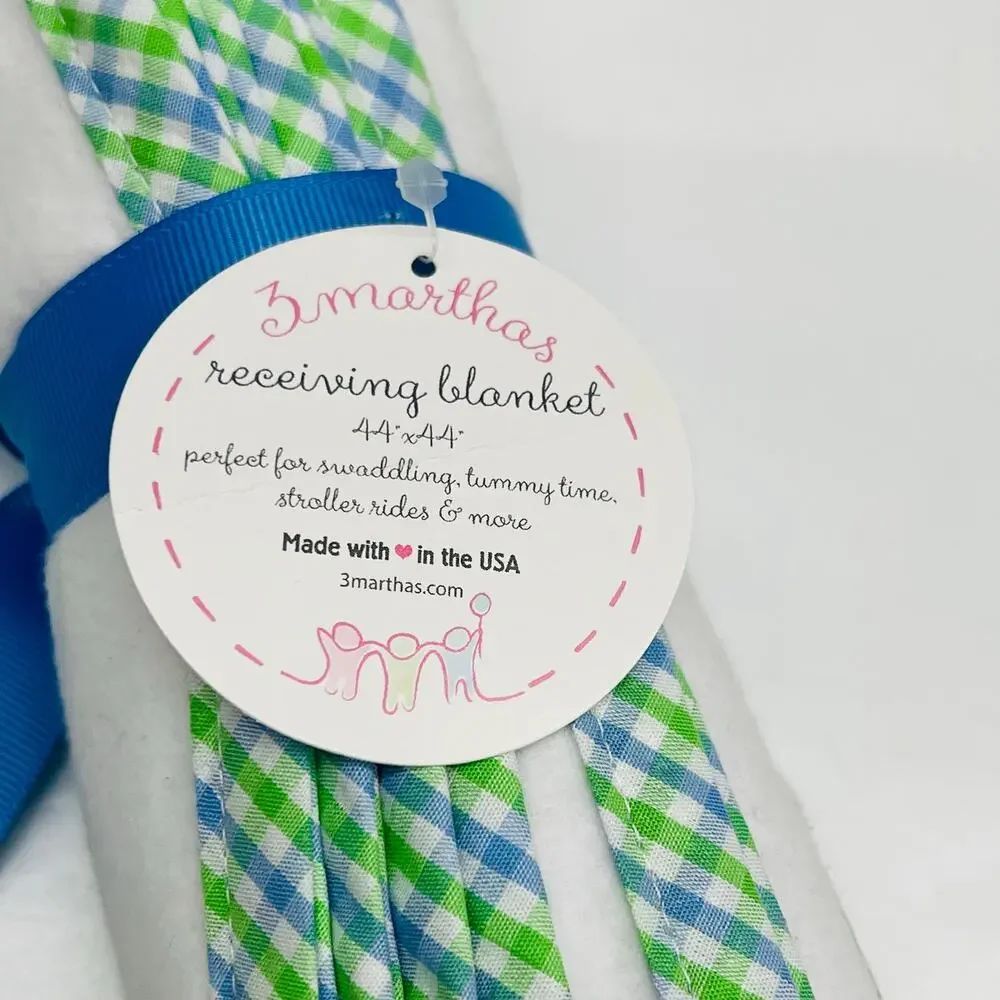 NWT 3 Marthas Alligator Bib & Blanket Set